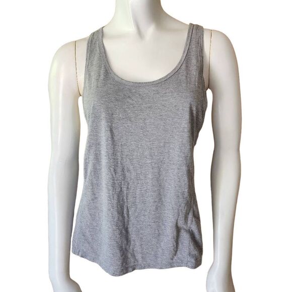 Forever 21 Gray & Red Crisscross Back Tank Top (S) - Picture 2 of 5